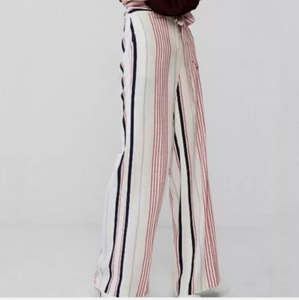 Express Striped High Waisted Wide Leg Pants